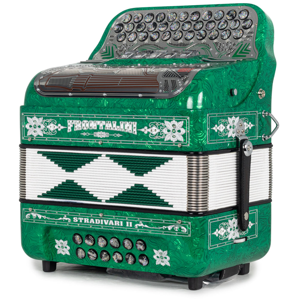 Frontalini Stradivari II 5 Switch FBE Accordion in Green with White Details
