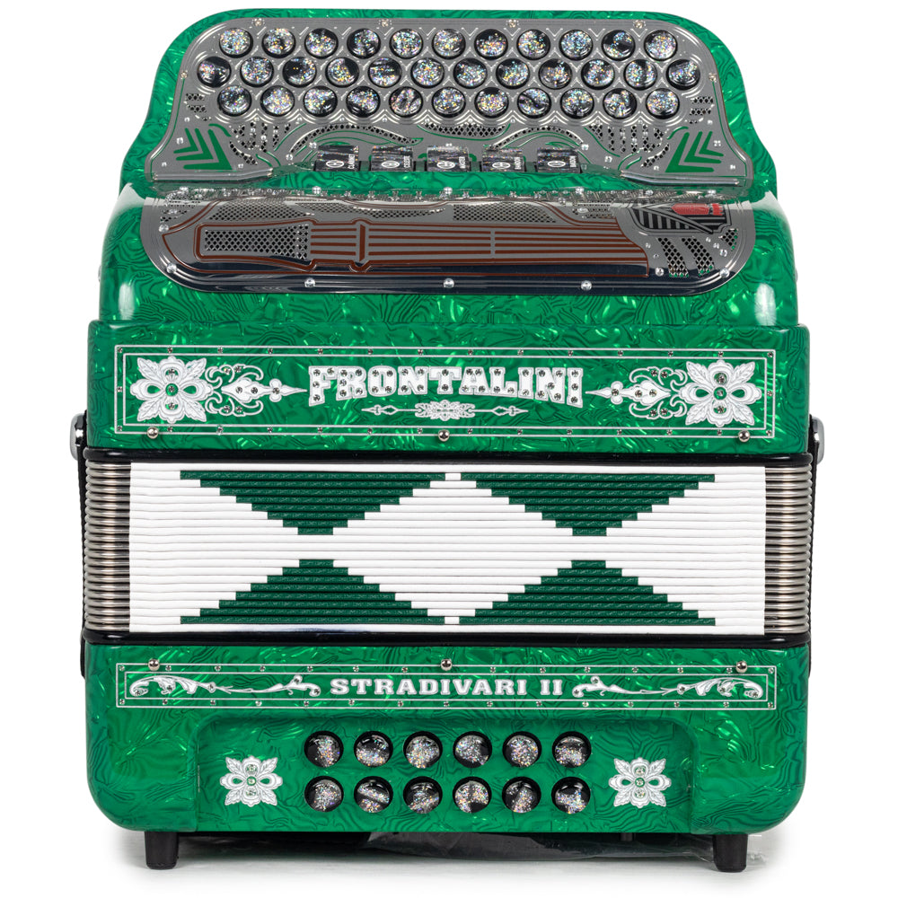 Frontalini Stradivari II 5 Switch FBE Accordion in Green with White Details