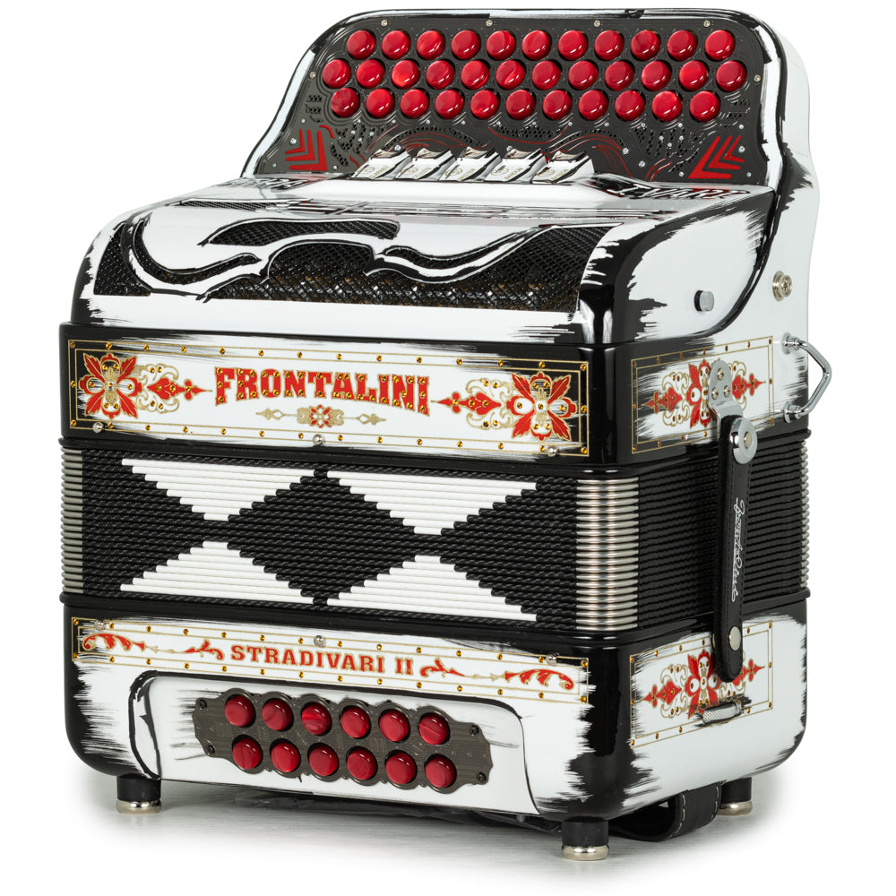 Frontalini Stradivari II 5 Switch GCF Accordion in Cartoon Black with Red
