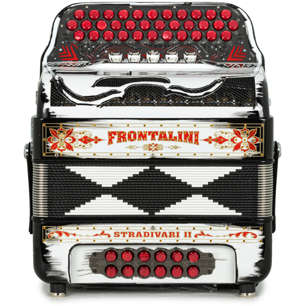 Frontalini Stradivari II 5 Switch GCF Accordion in Cartoon Black with Red
