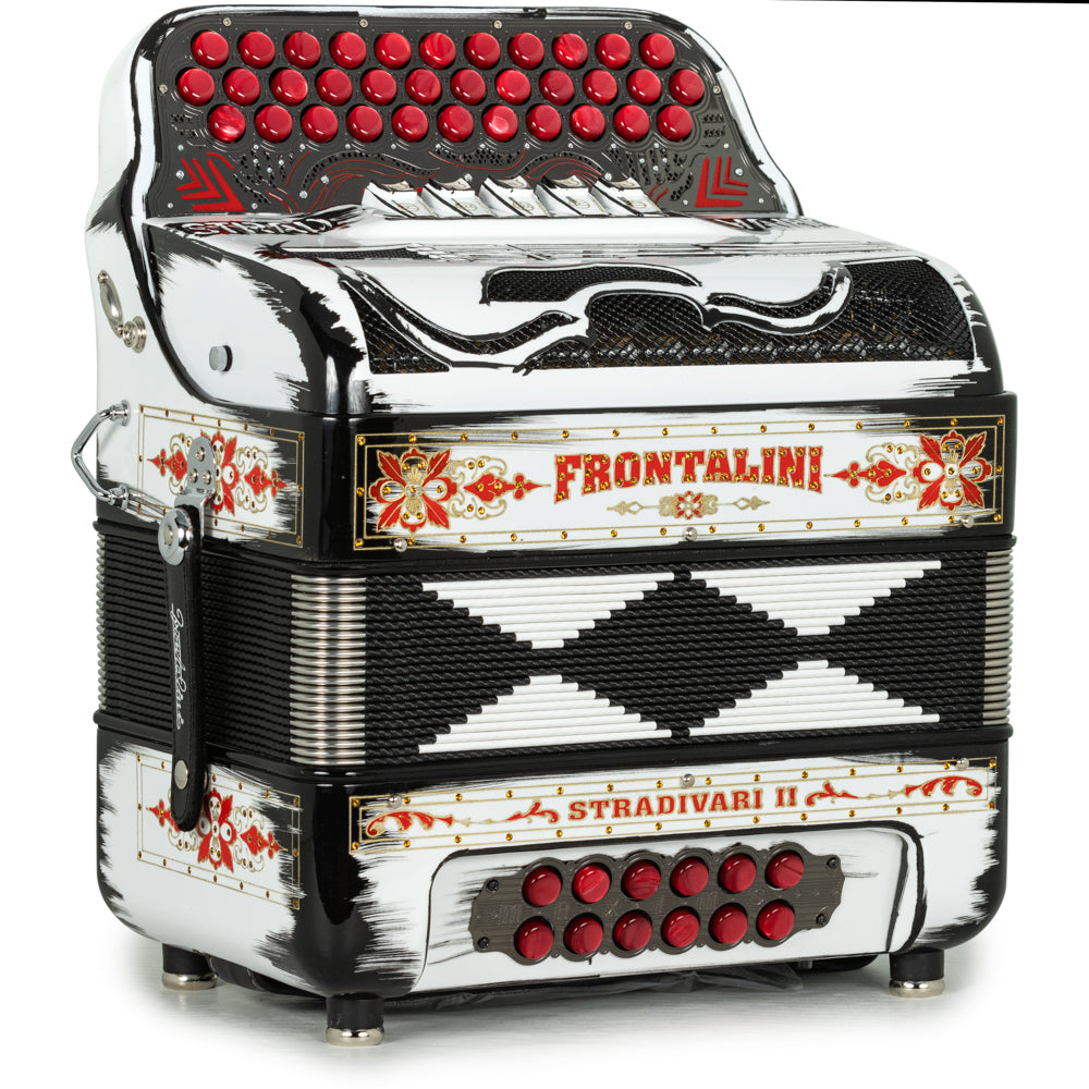 Frontalini Stradivari II 5 Switch GCF Accordion in Cartoon Black with Red