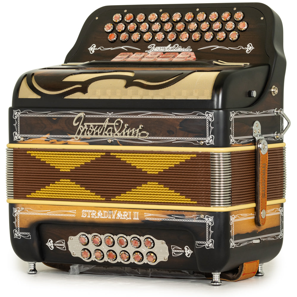 Frontalini Stradivari II 5 Switch FBE Accordion in Matte Dark Wood and White