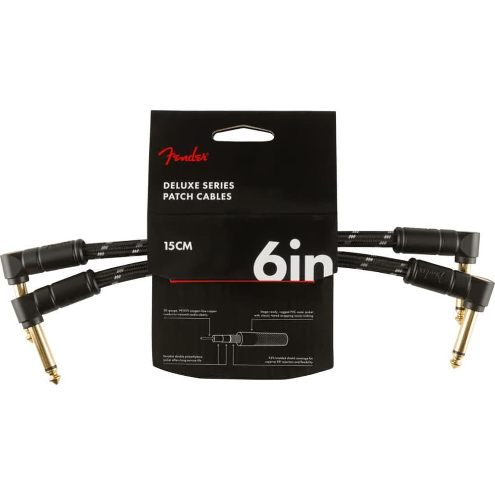 Fender Deluxe Series Tweed Instrument Cables 6in Angled