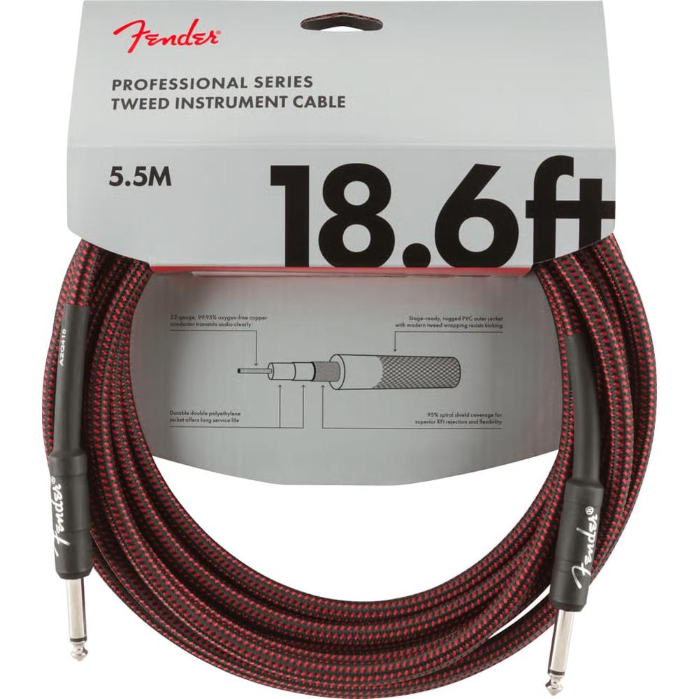 Fender Professional Series Tweed Instrument Cables in Red Tweed