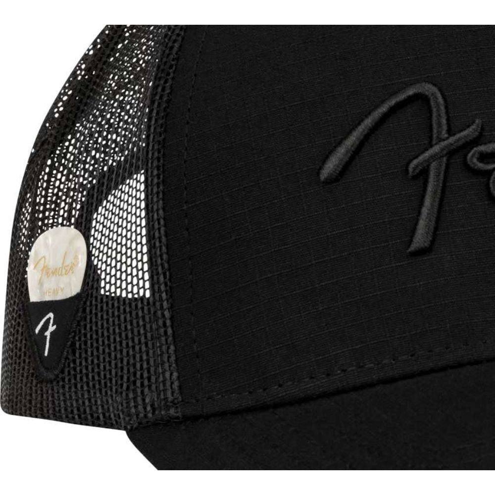 Fender Snap Back Pick Holder Hat, Black-accessories-Fender-Hermes Music