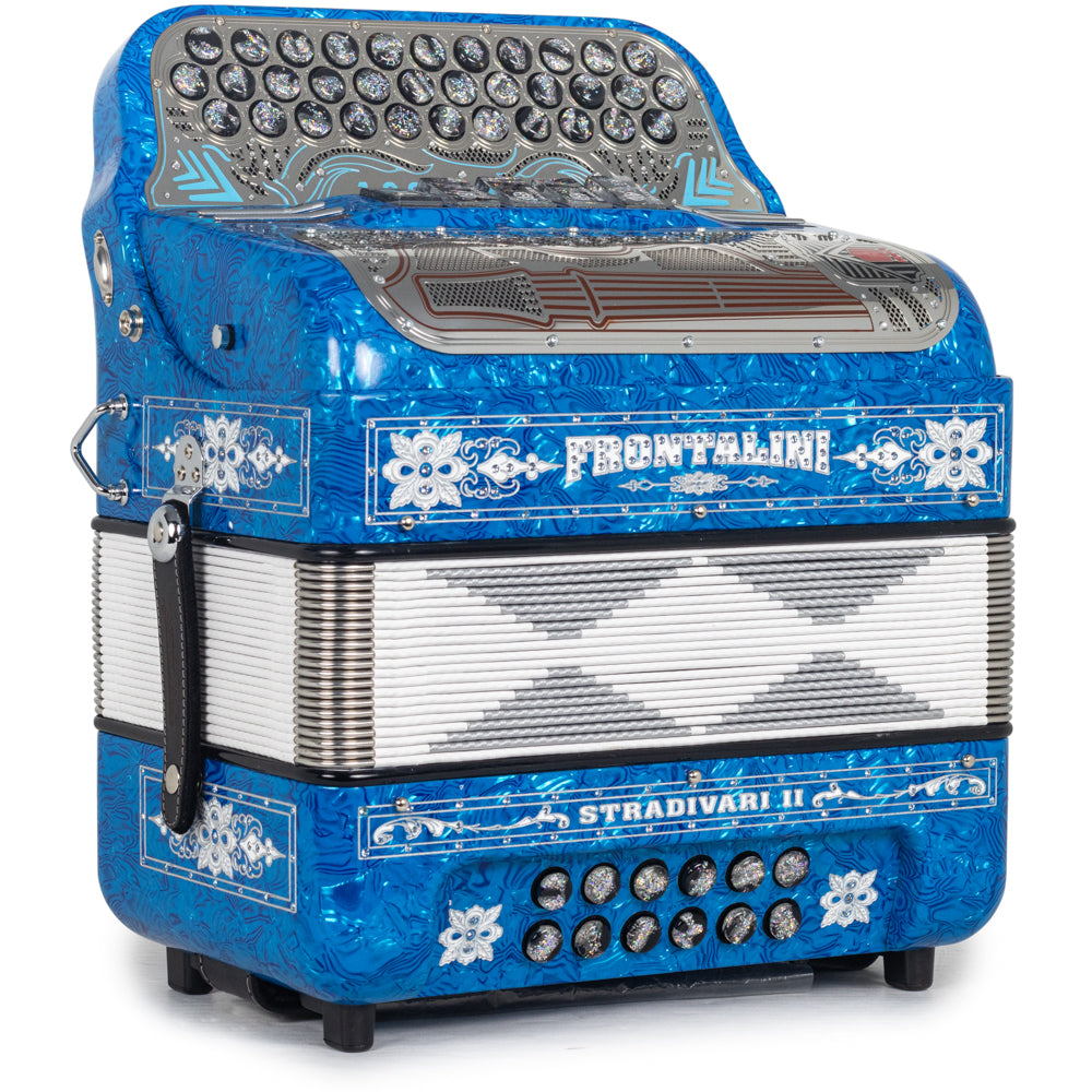Frontalini Stradivari II 5 Switch FBE Accordion in Blue with White Details