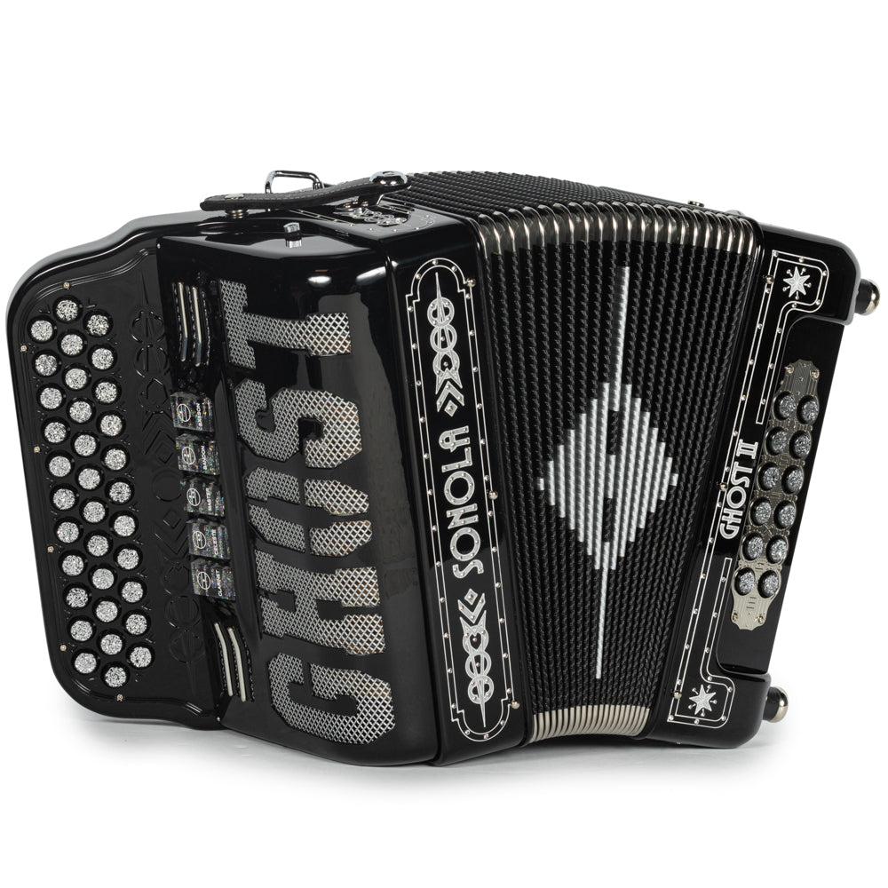 Sonola Ghost II Ultra Compact Accordion 5 Switch FBE Black and White