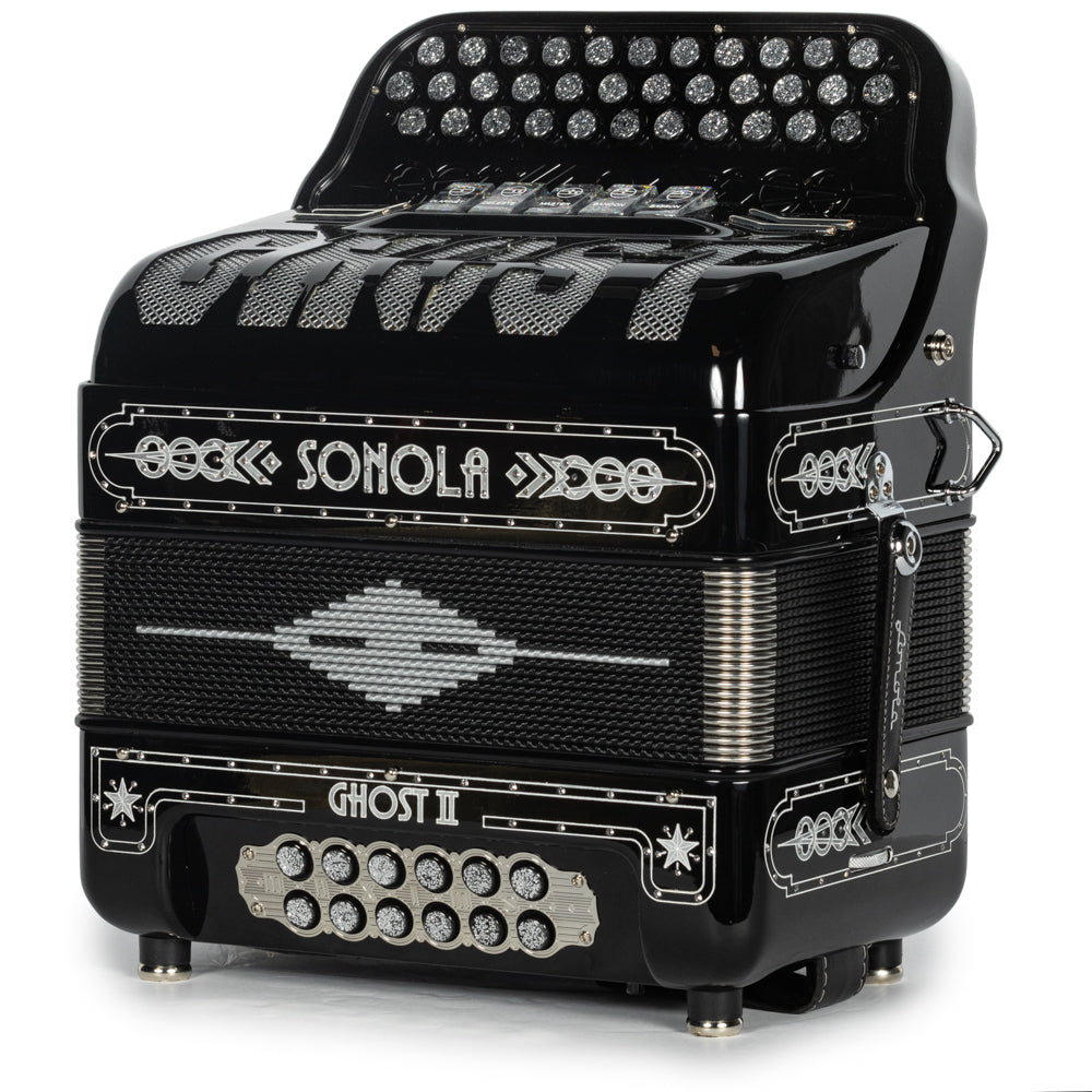 Sonola Ghost II Ultra Compact Accordion 5 Switch FBE Black and White