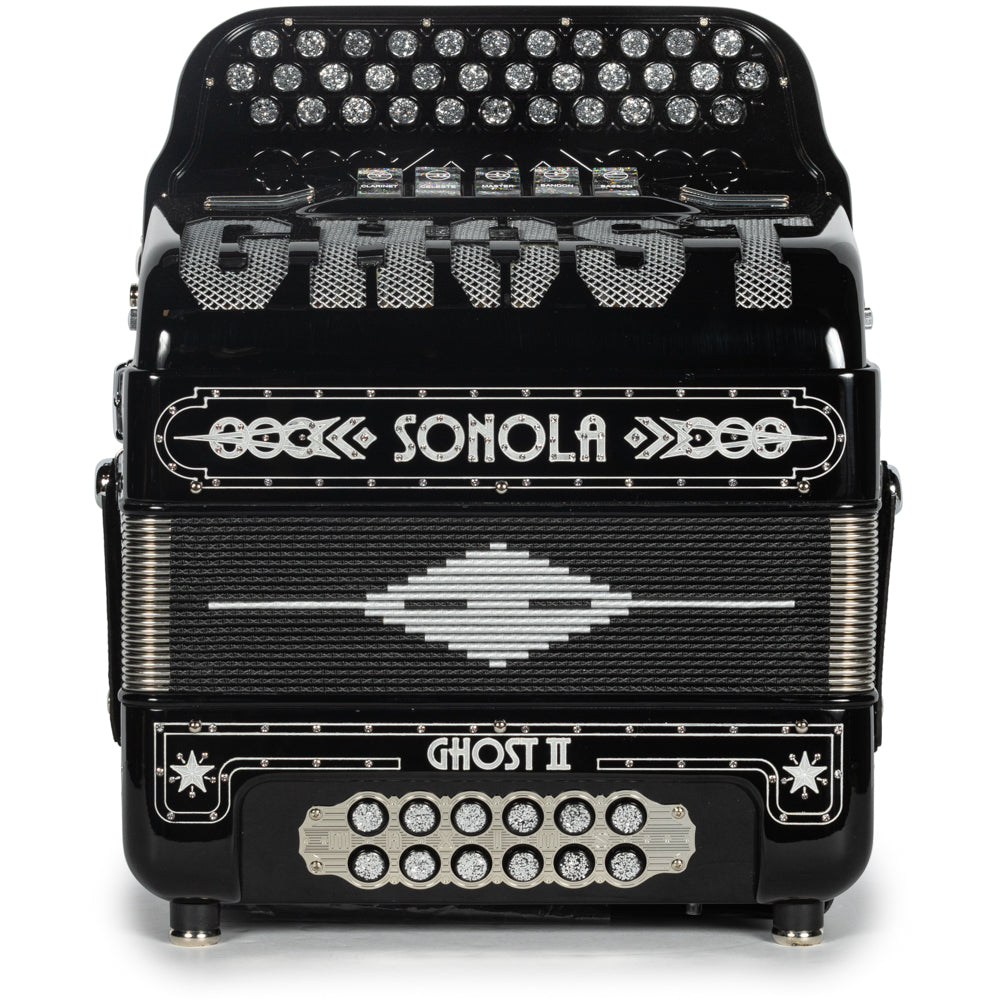 Sonola Ghost II Ultra Compact Accordion 5 Switch FBE Black and White