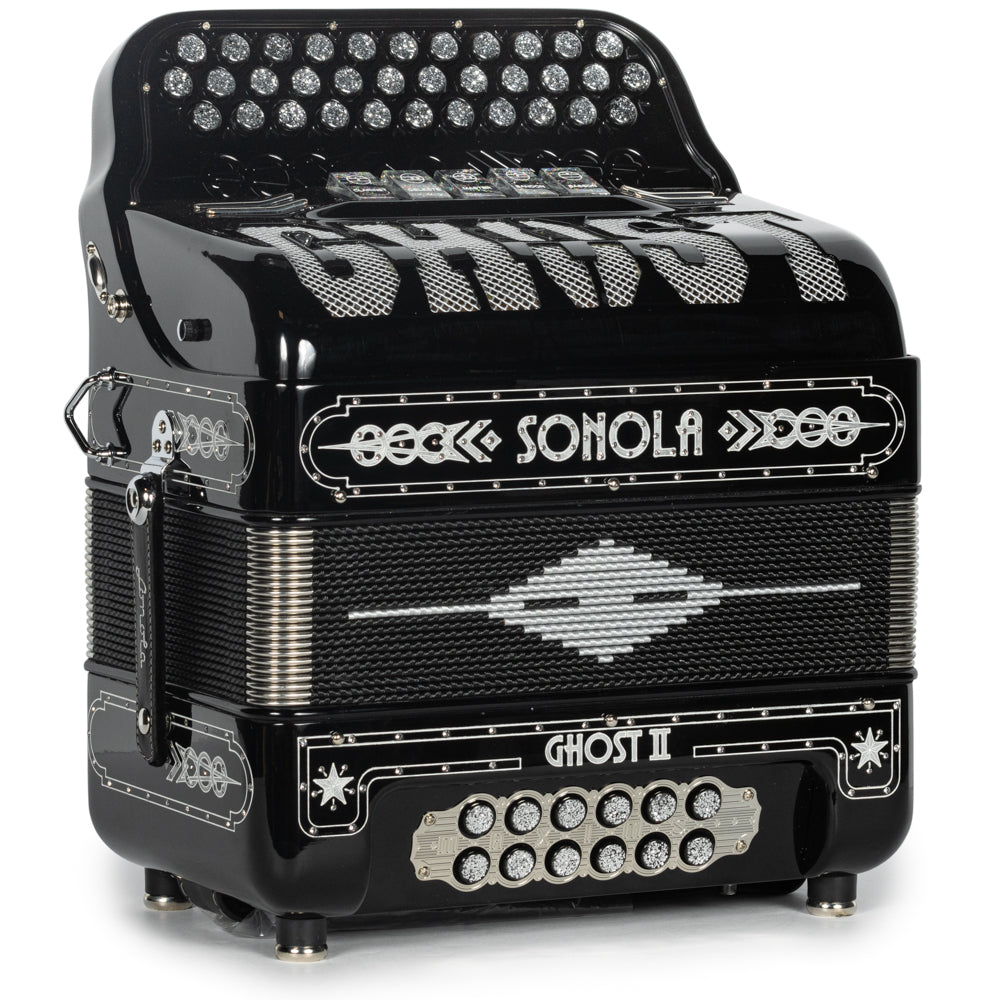 Sonola Ghost II Ultra Compact Accordion 5 Switch FBE Black and White