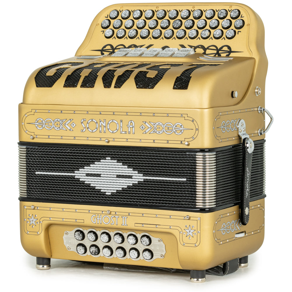 Sonola Ghost II Ultra Compact Accordion 5 Switch FBE Matte Gold and White