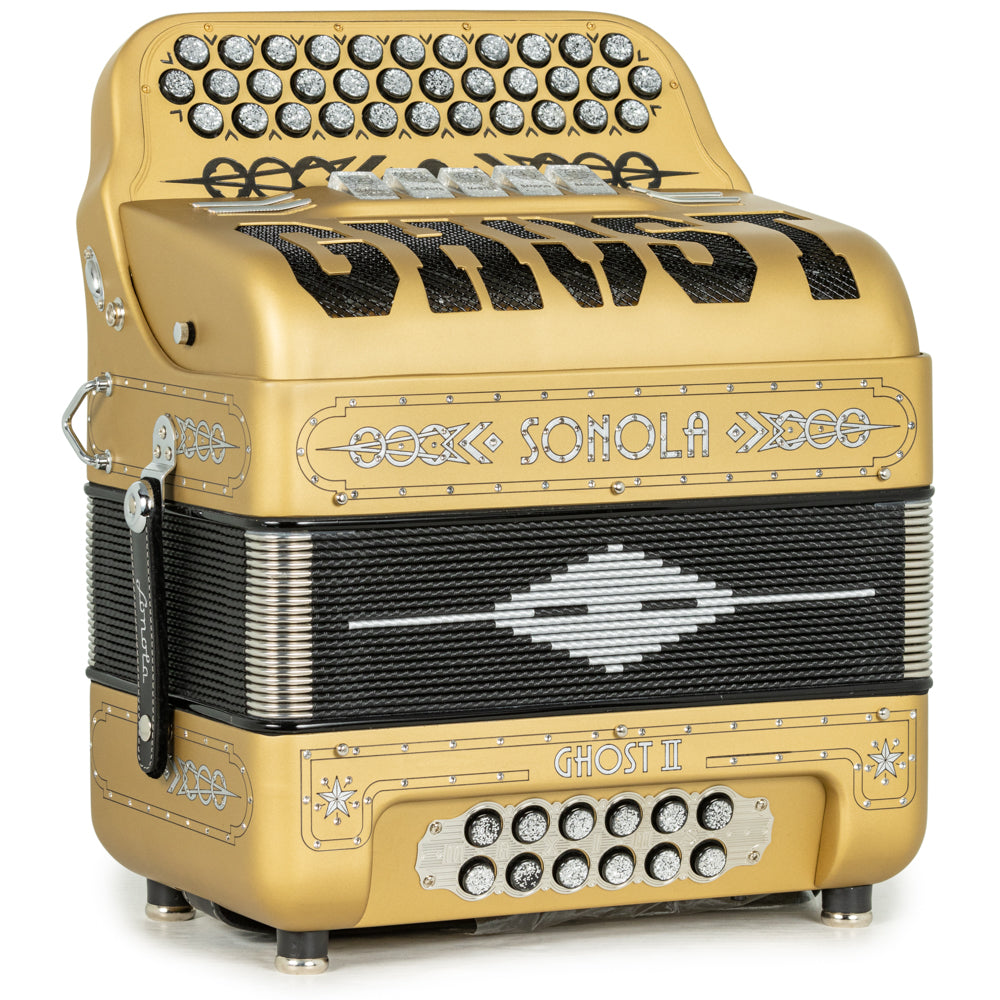 Sonola Ghost II Ultra Compact Accordion 5 Switch FBE Matte Gold and White