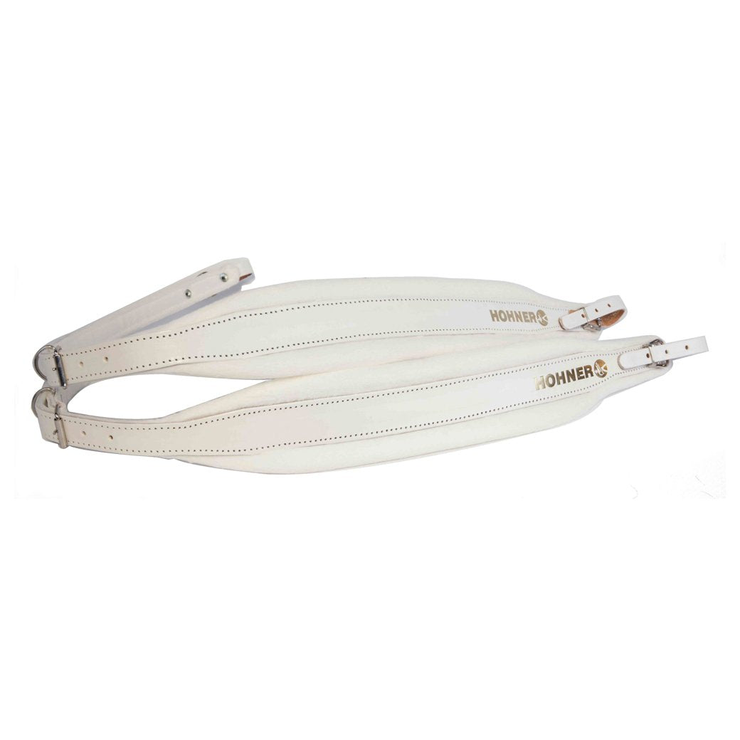 Hohner Accordion Straps White Leather