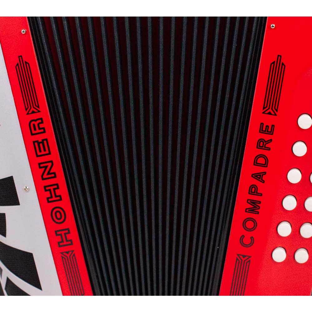 Hohner Compadre EAD Red with Gray Grill and Cantabella Straps Bundle-accordion-Hohner- Hermes Music