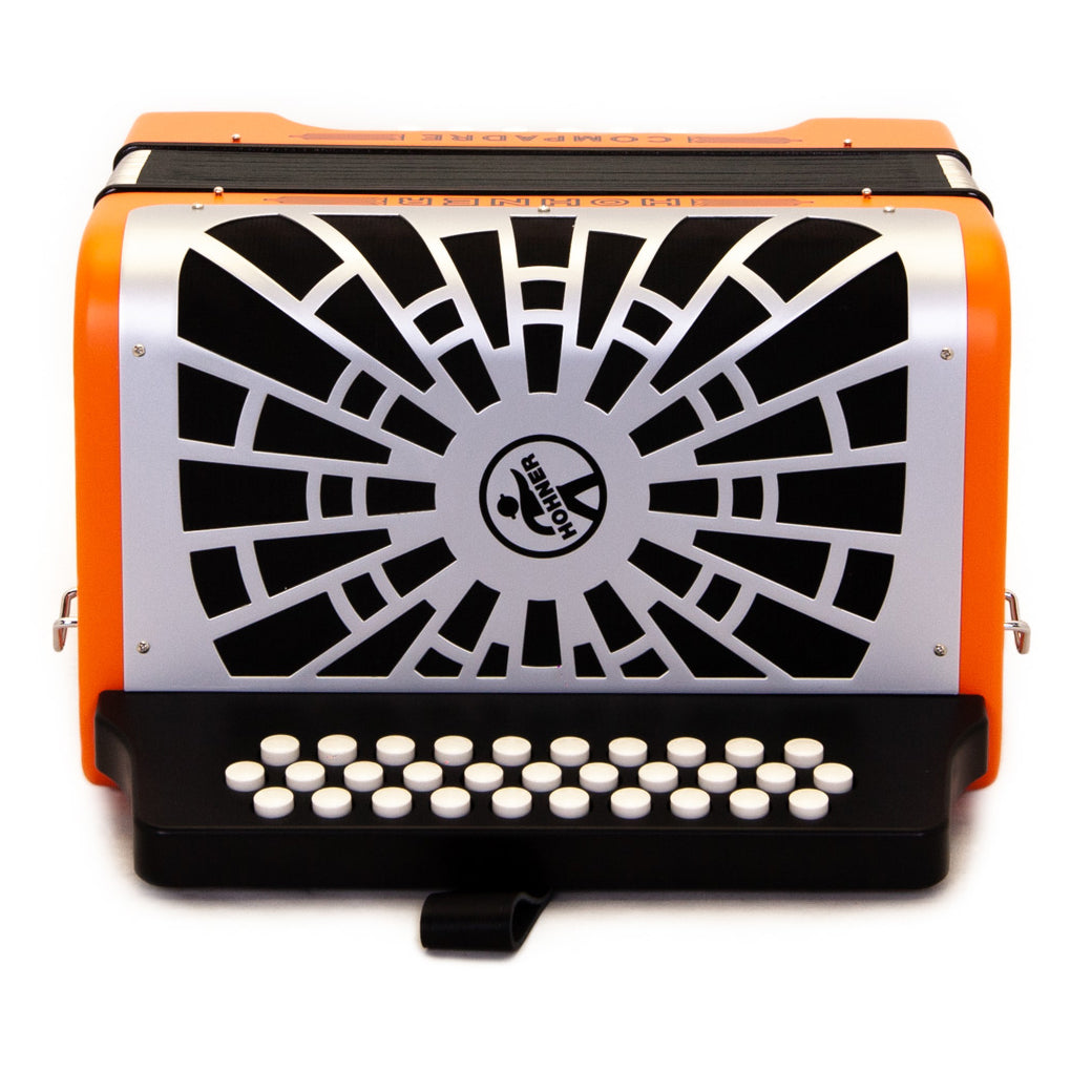 Hohner Compadre GCF Orange with Gray Grill-accordion-Hohner- Hermes Music