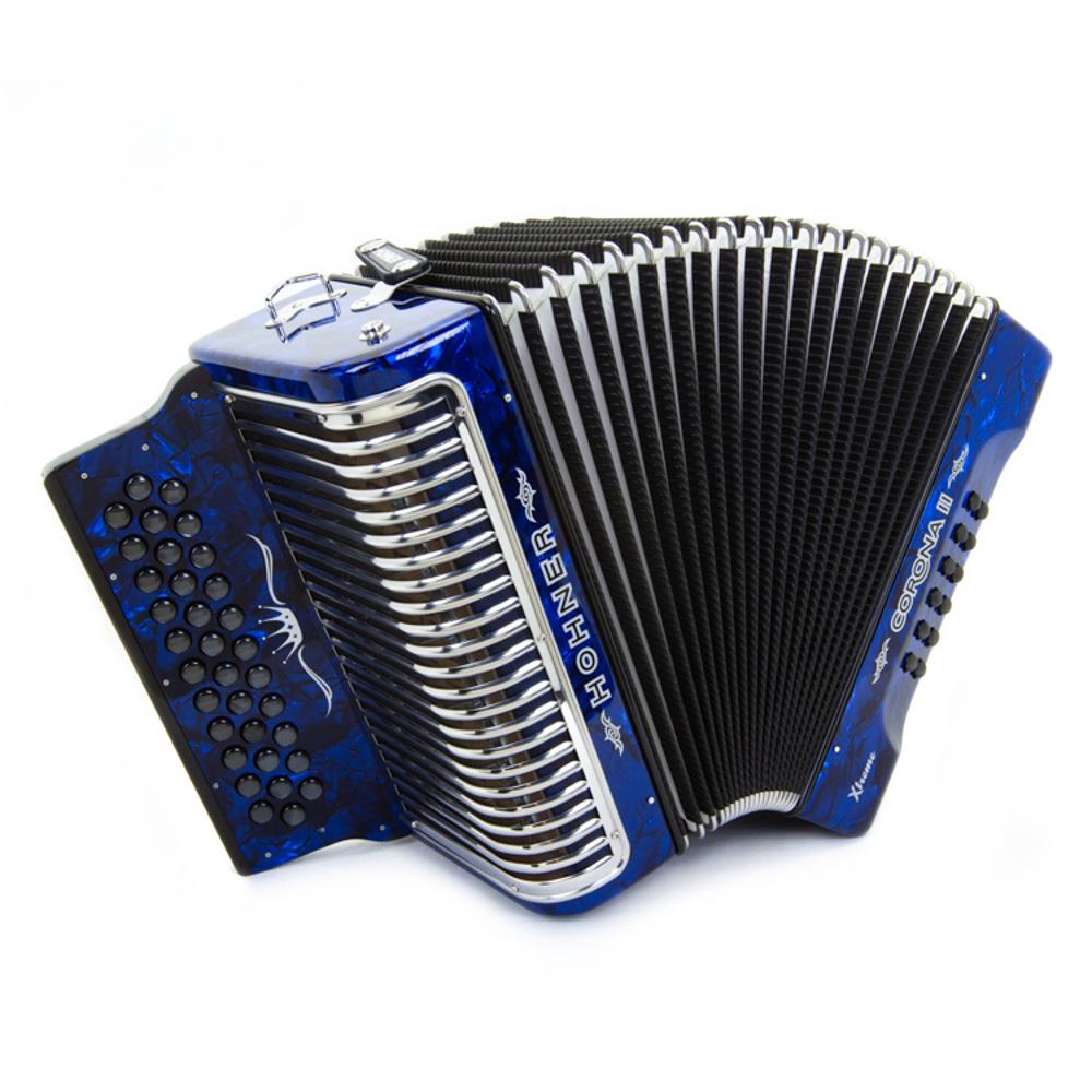 Hohner Corona II Xtreme EAD Blue-accordion-Hohner- Hermes Music