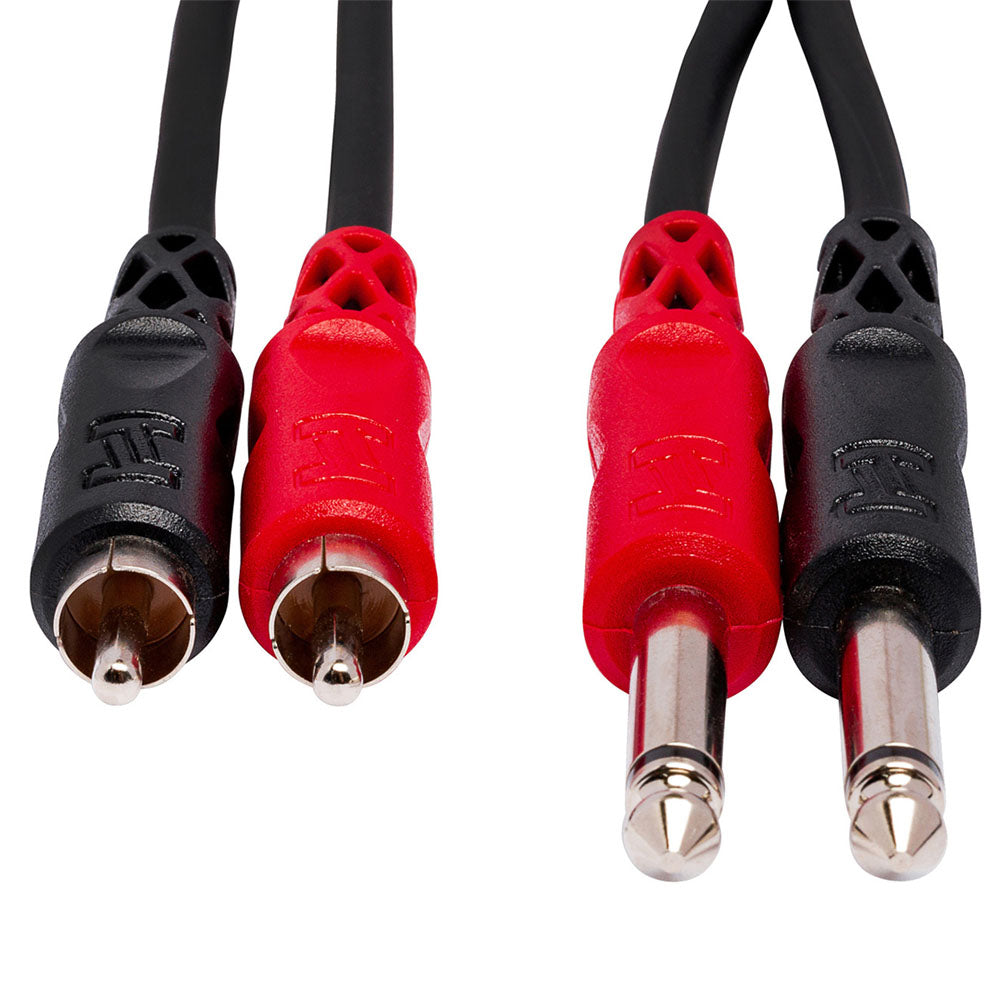 Hosa Technology CPR-201 Dual Cable 1/4" TS - RCA 1M-Cables-Hosa Technology- Hermes Music