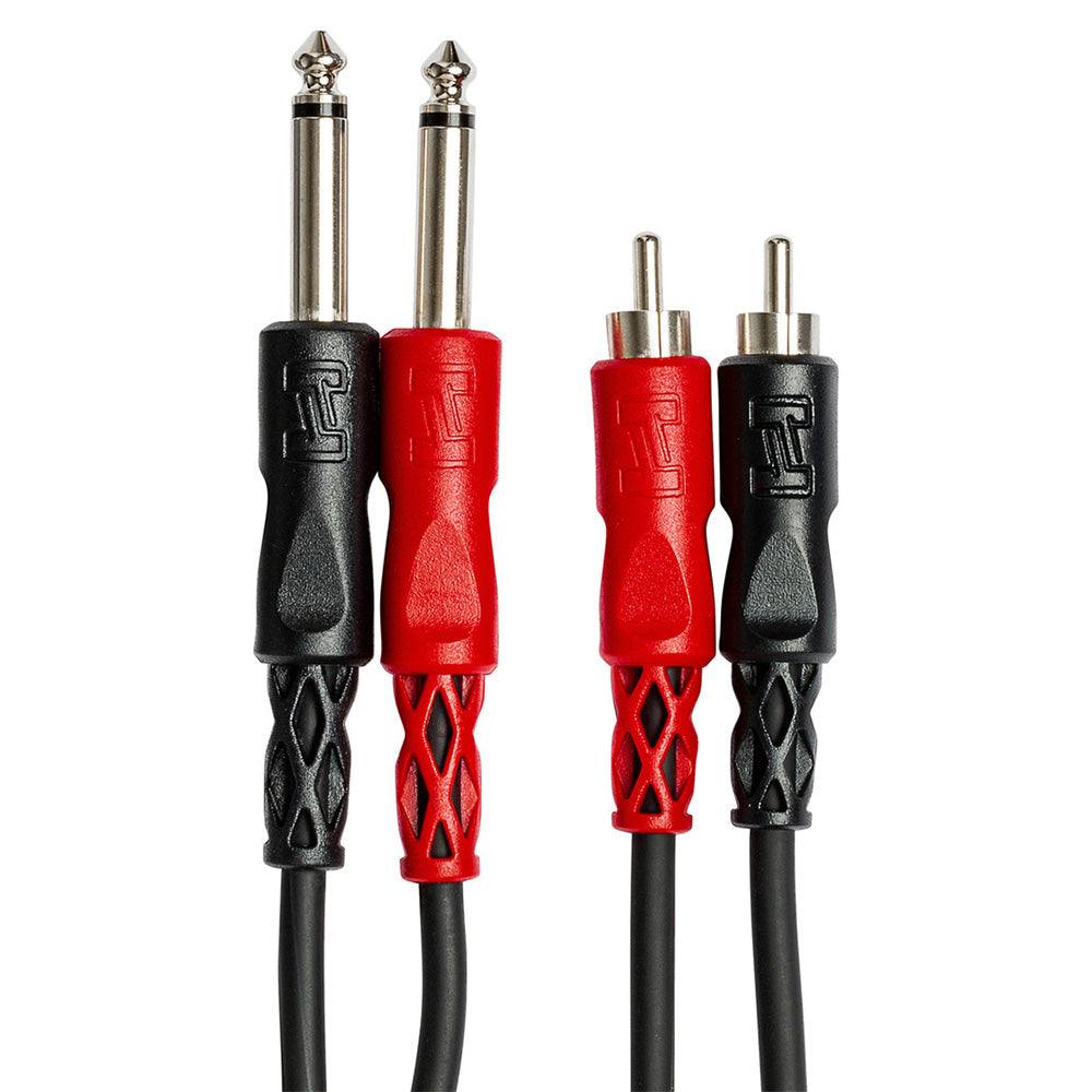 Hosa Technology CPR-201 Dual Cable 1/4" TS - RCA 1M-Cables-Hosa Technology- Hermes Music