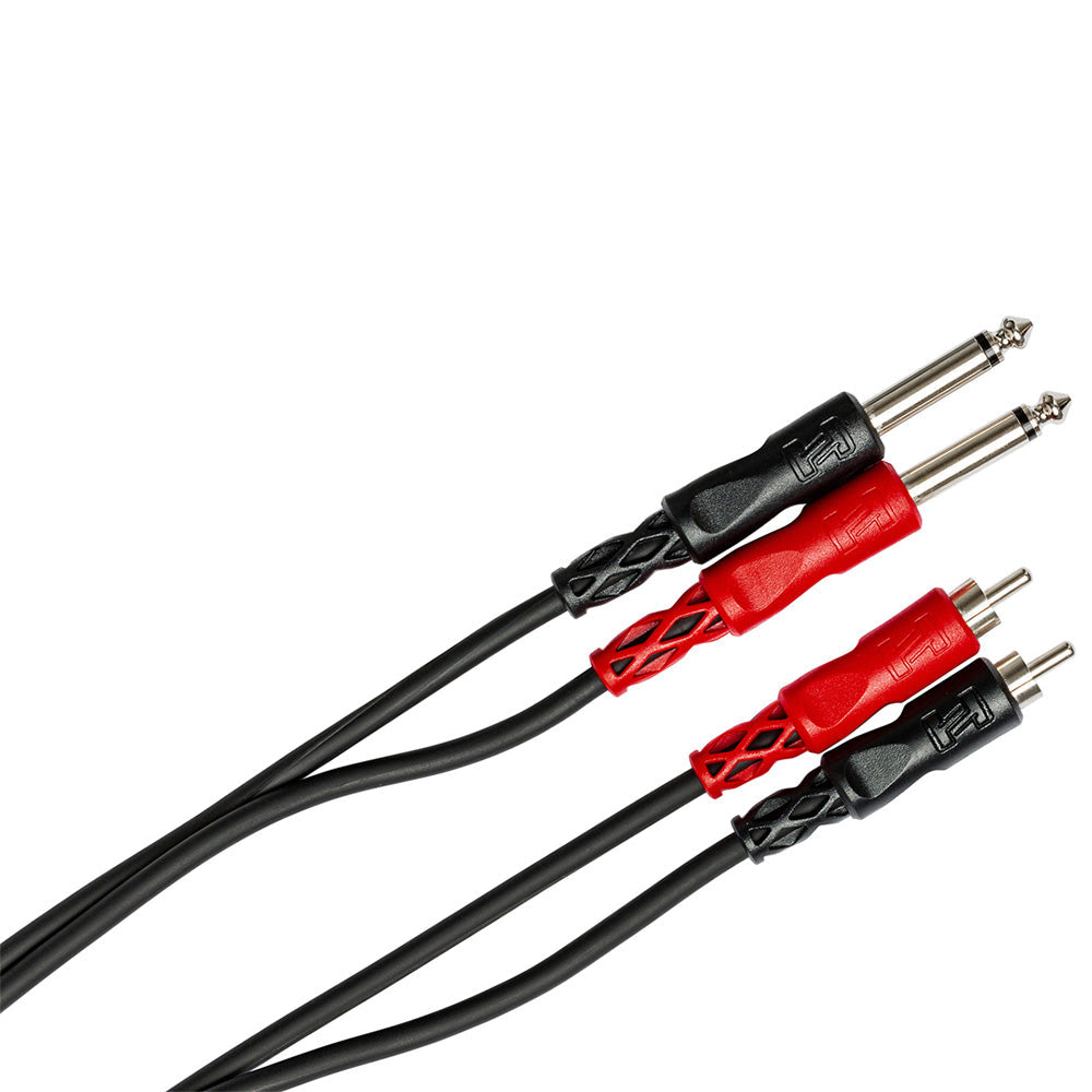 Hosa Technology CPR-201 Dual Cable 1/4" TS - RCA 1M-Cables-Hosa Technology- Hermes Music