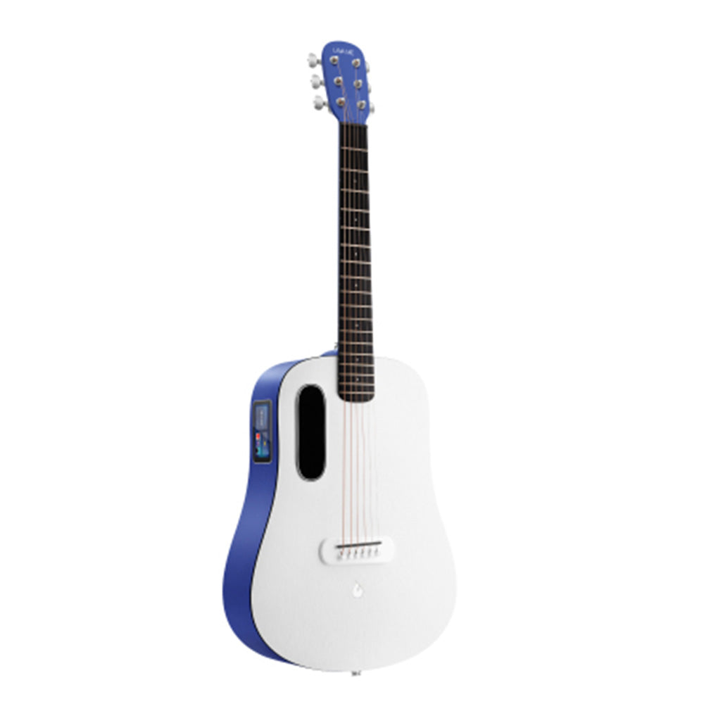 Lava Music LAVA ME Play White with Blue 36" Acoustic-Electric Guitar w/Bag-Guitar-Lava Music-Hermes Music