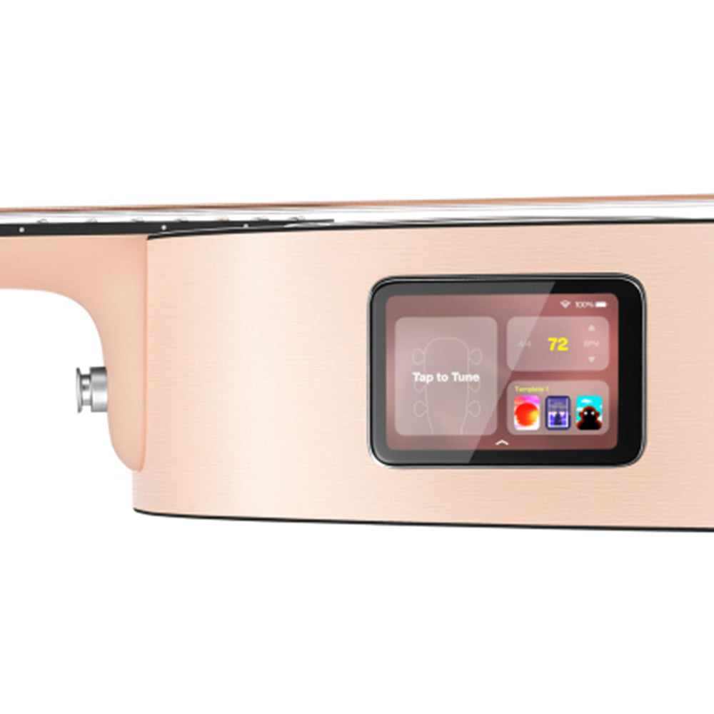 Lava Music LAVA ME Play Light Peach w/White 36" Acoustic-Electric Guitar w/Bag-Guitar-Lava Music-Hermes Music