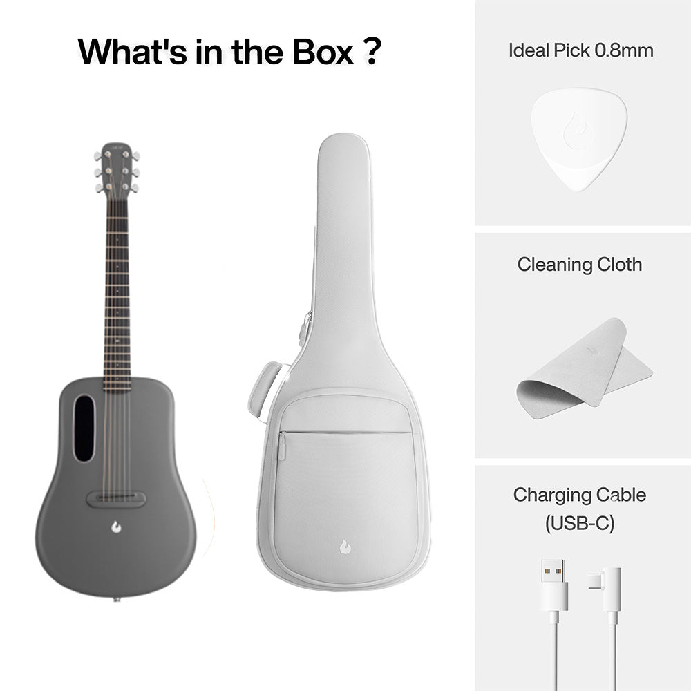 Lava Music LAVA ME 4 CARBON Grey 36" Acoustic/Electric Guitar w/Bag-Guitar-Lava Music-Hermes Music