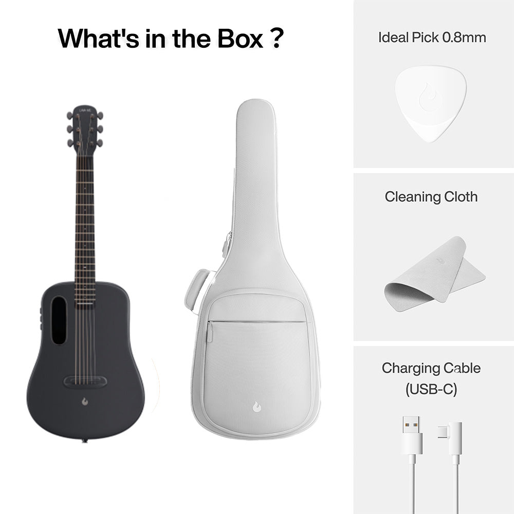 Lava Music LAVA ME Air Carbon Black 36" Acoustic-Electric Guitar w/Bag-Guitar-Lava Music-Hermes Music