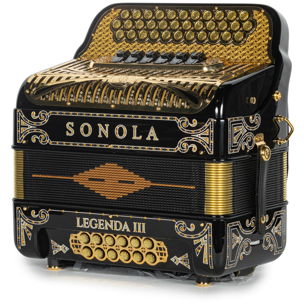 Sonola Legenda III Accordion 6 Switch FBE-EAD Black with Gold