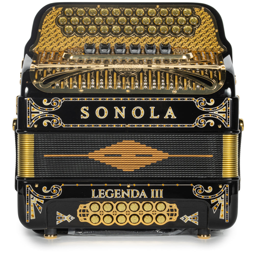 Sonola Legenda III Accordion 6 Switch FBE-EAD Black with Gold