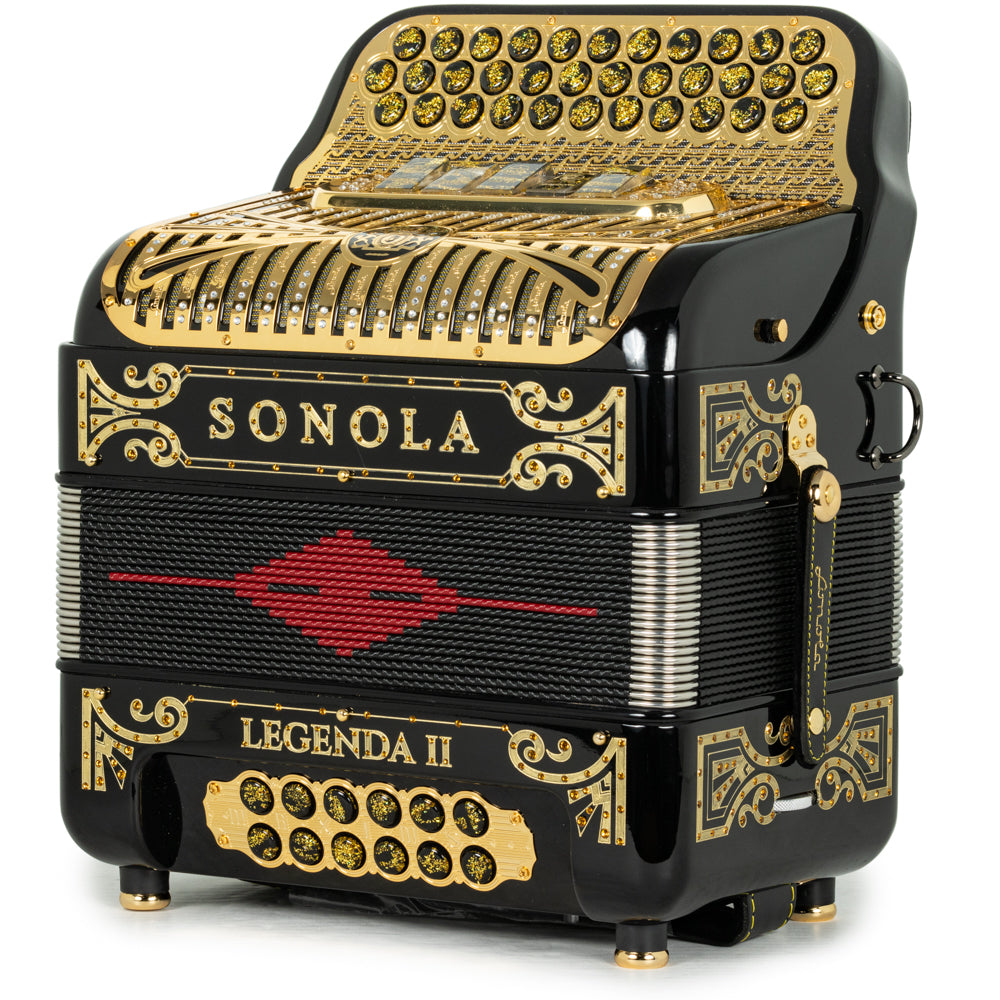 Sonola Legenda II Ultra Compact Accordion 5 Switch FBE Black with Gold