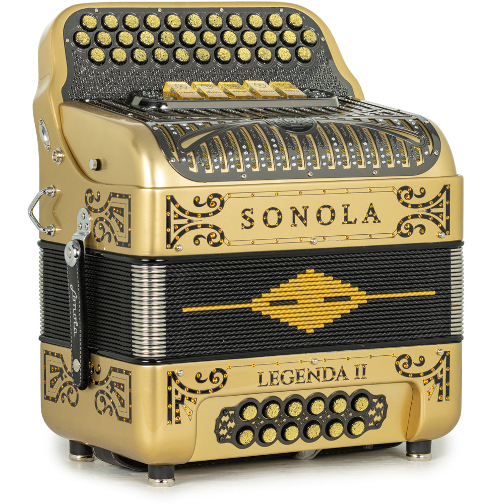 Sonola Legenda II Ultra Compact Accordion 5 Switch FBE Gold with Black