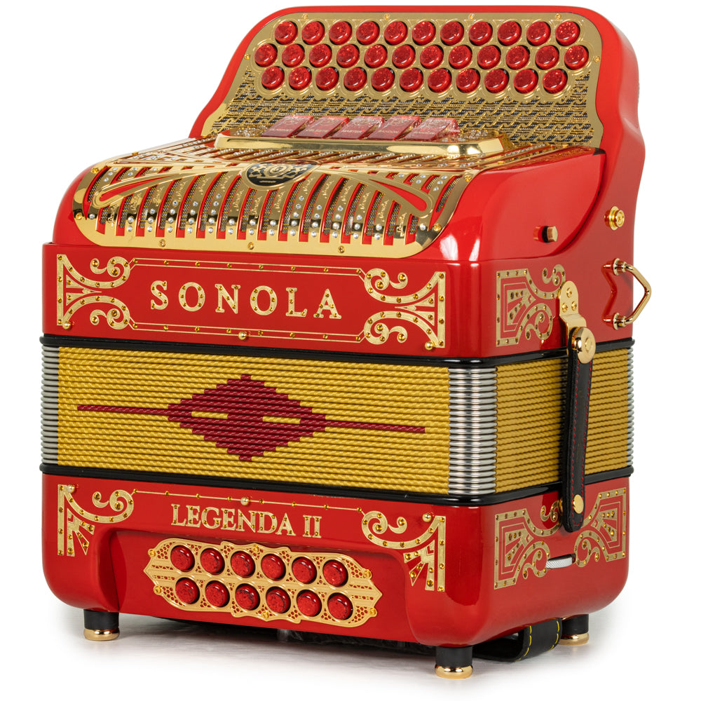 Sonola Legenda II Ultra Compact Accordion 5 Switch EAD Red with Gold