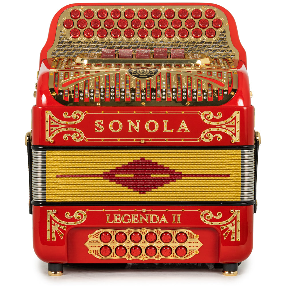 Sonola Legenda II Ultra Compact Accordion 5 Switch EAD Red with Gold