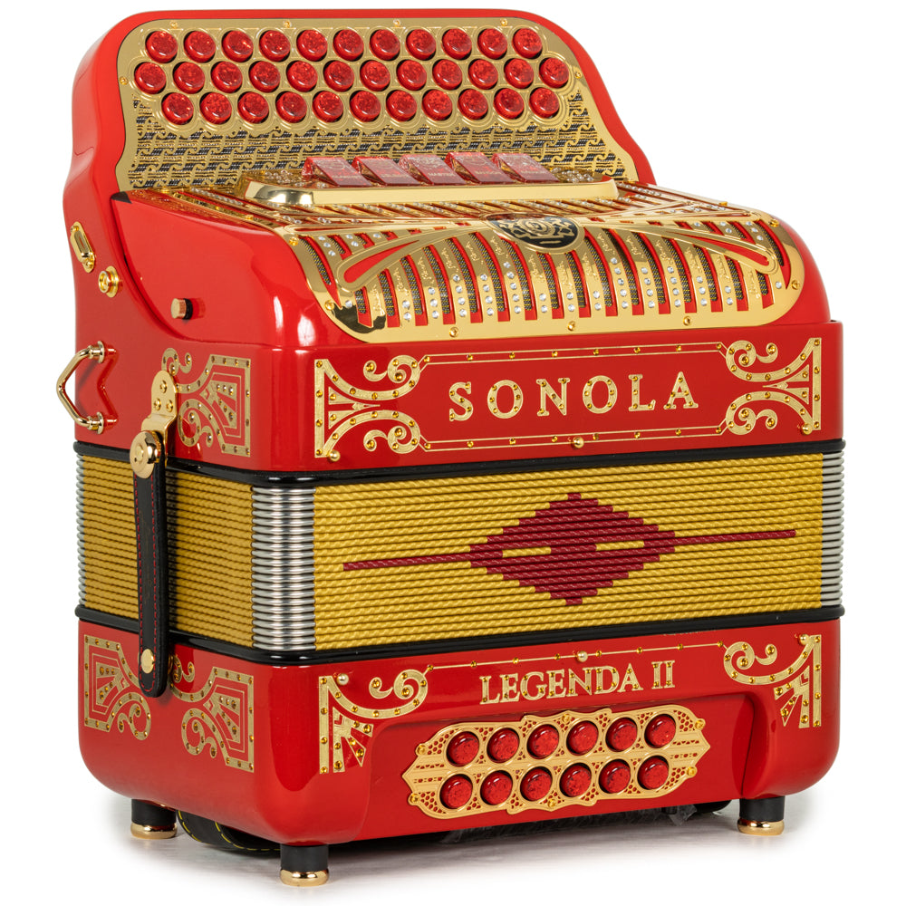 Sonola Legenda II Ultra Compact Accordion 5 Switch EAD Red with Gold