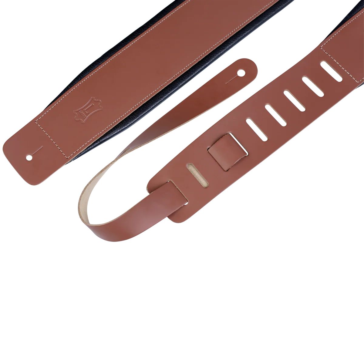 Levy Larsen Leather Deluxe Series Leather Guitar Strap in Walnut
