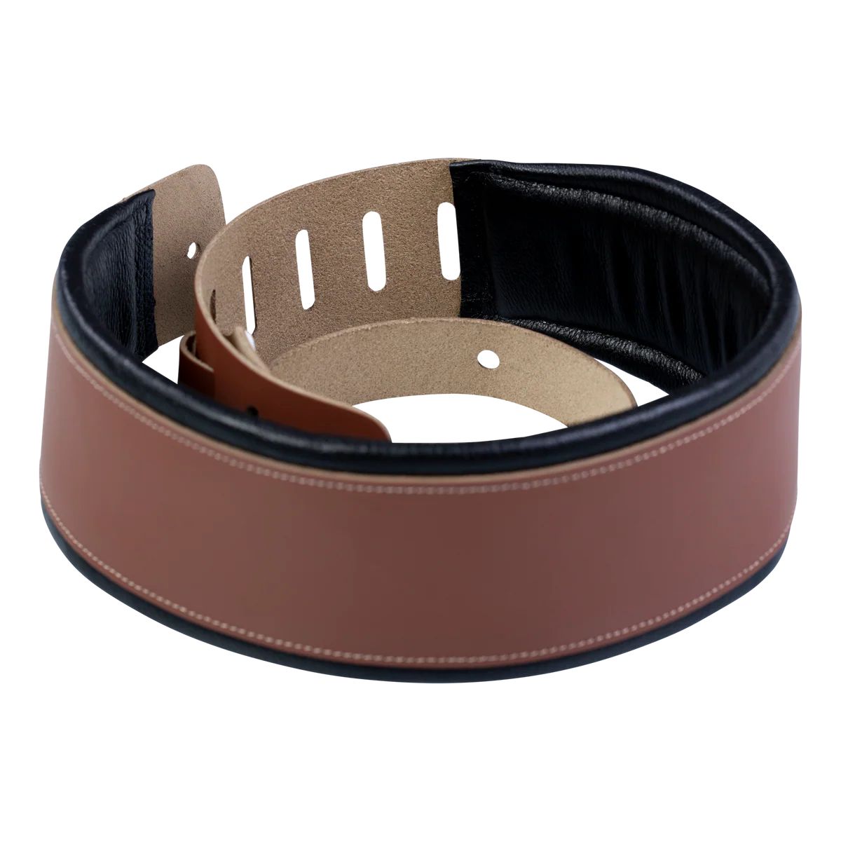 Levy Larsen Leather Deluxe Series Leather Guitar Strap in Walnut