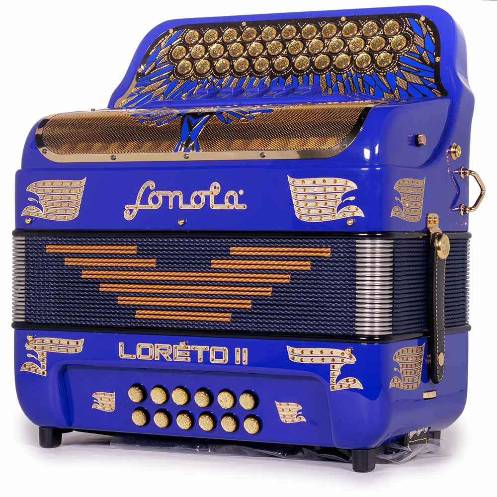 Sonola Loreto II Accordion 5 Switch FBE Blue with Gold Details