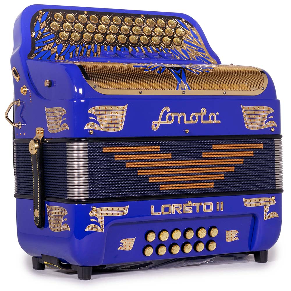 Sonola Loreto II Accordion 5 Switch FBE Blue with Gold Details