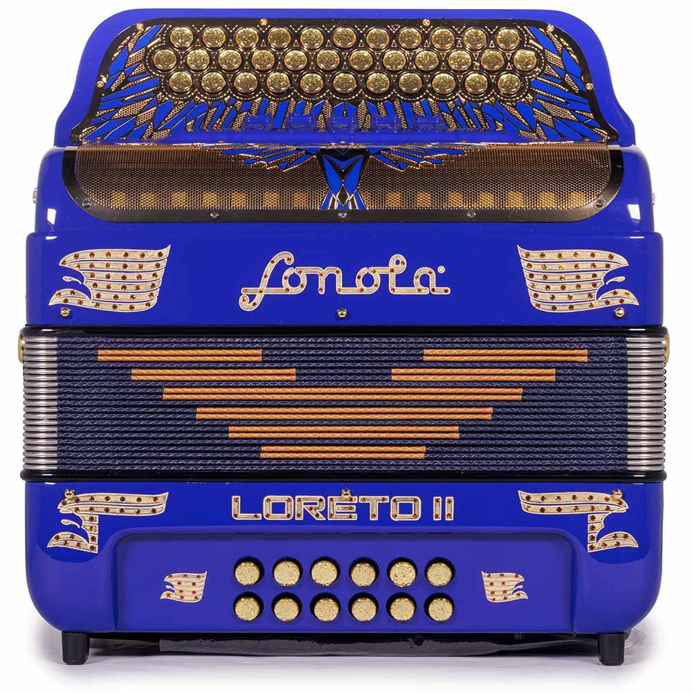 Sonola Loreto II Accordion 5 Switch FBE Blue with Gold Details