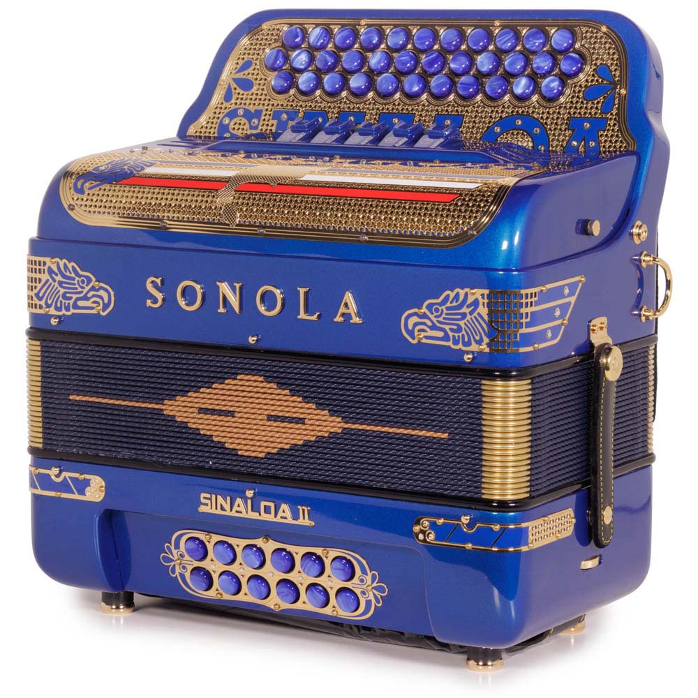 Sonola Accordion Special Edition Sinaloa 5 Switch FBE Blue with Gold