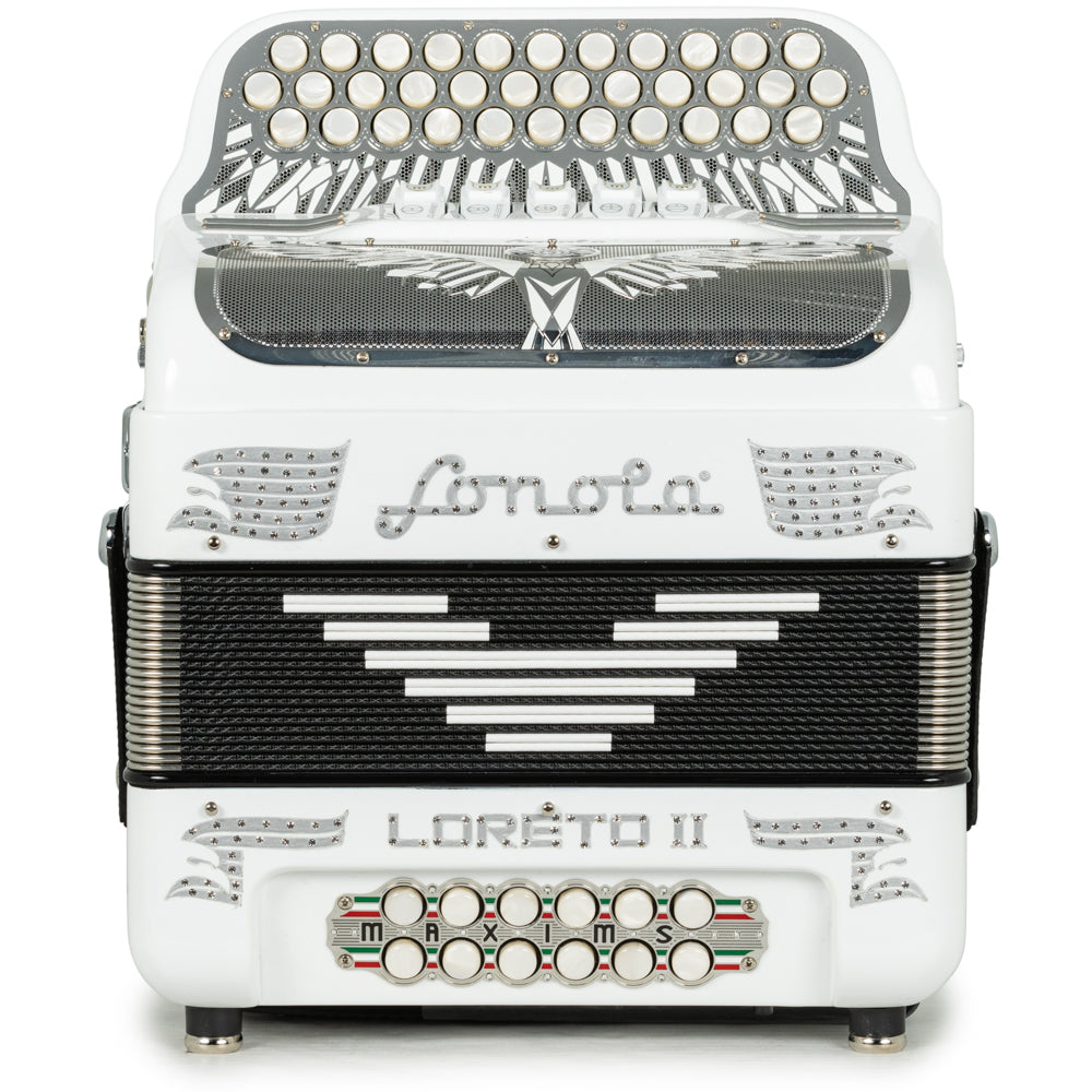 Sonola Loreto II Ultra Compact Accordion 5 Switch GCF White with Black