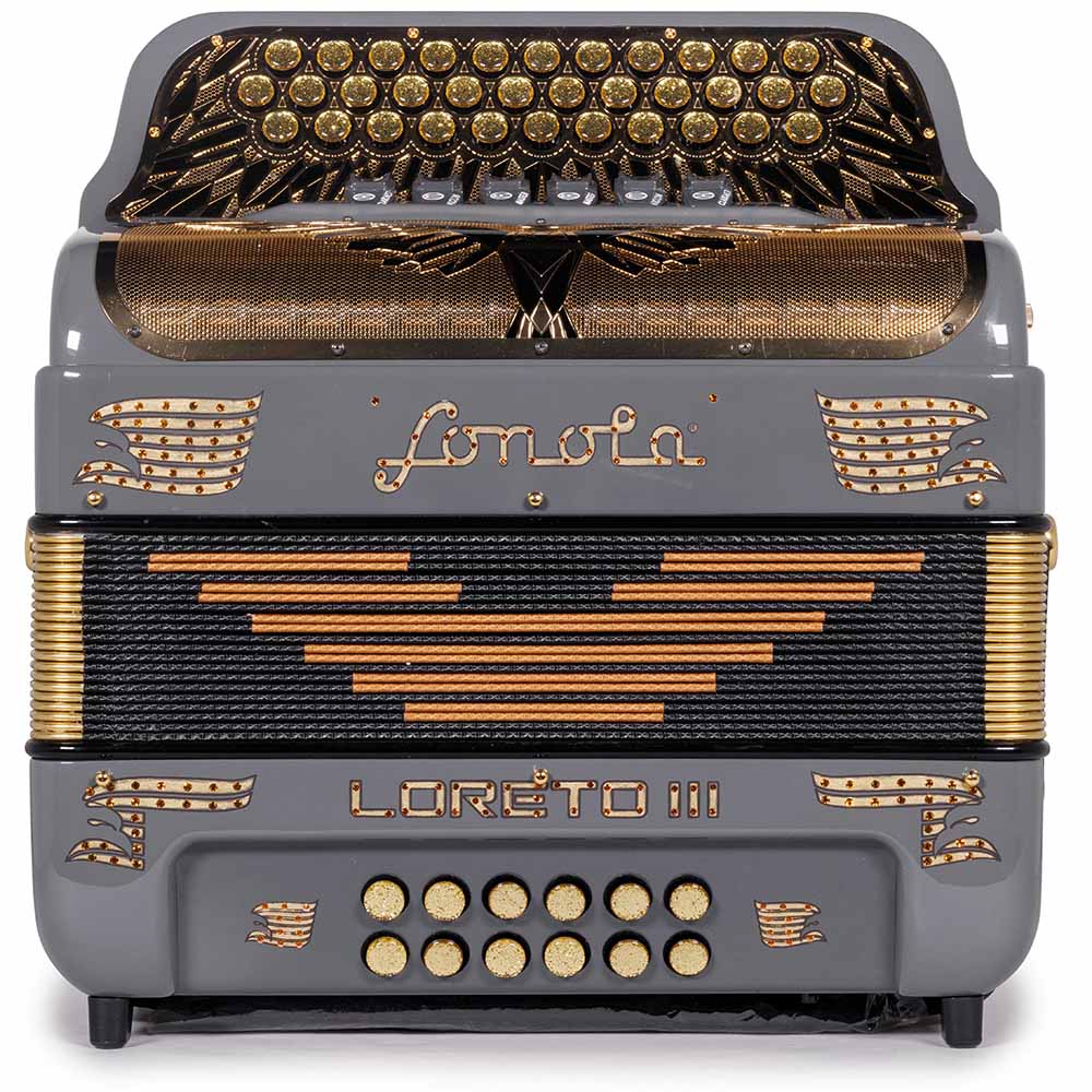 Sonola Loreto III Accordion 6 Switch FBE-GCF Dark Grey with Gold Designs