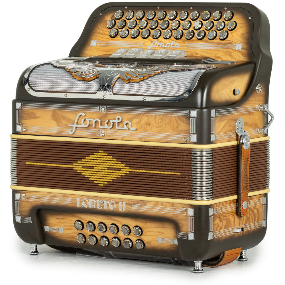 Sonola Loreto II Ultra Compact Accordion 5 Switch EAD Matte Wood with Silver