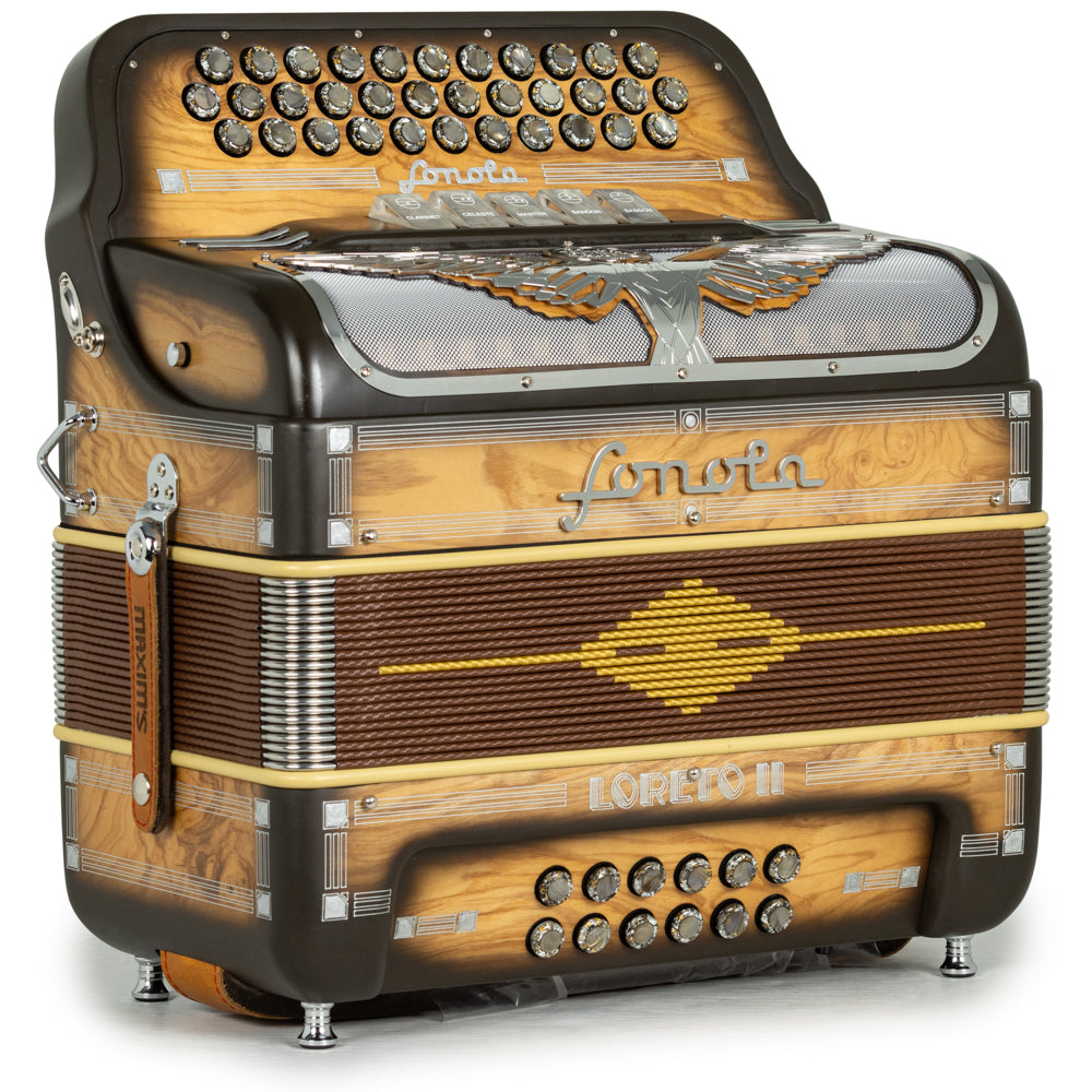 Sonola Loreto II Ultra Compact Accordion 5 Switch EAD Matte Wood with Silver