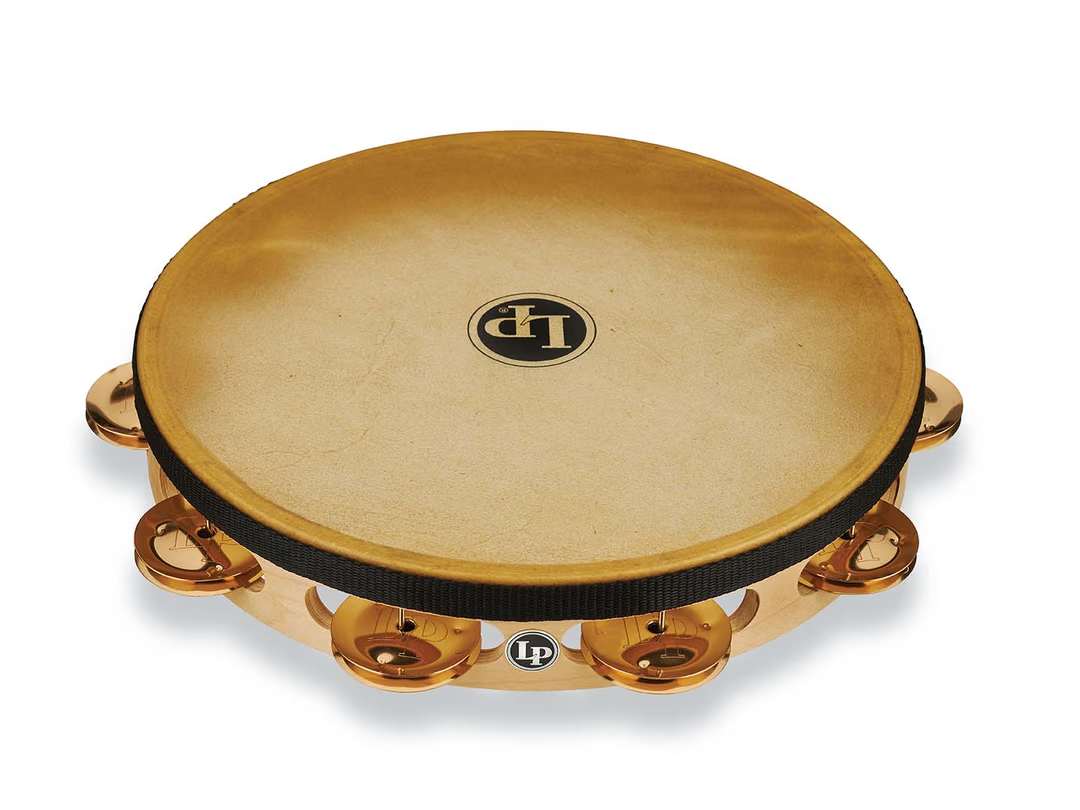 Latin Percussion Pro 10 Single Row Tambourine in Bronze