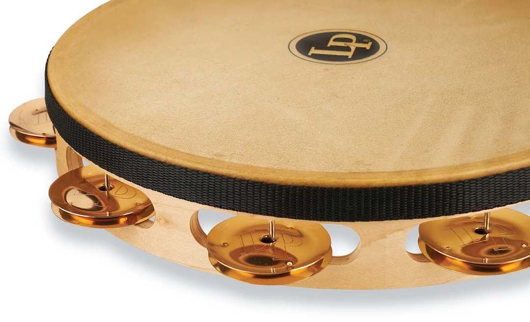 Latin Percussion Pro 10 Single Row Tambourine in Bronze