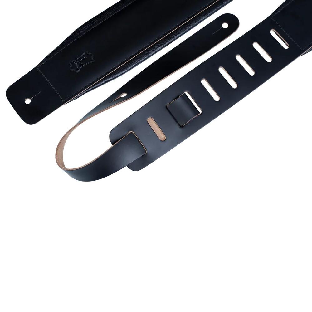 Levy Larsen Leather Deluxe Series Leather Guitar Strap in Black