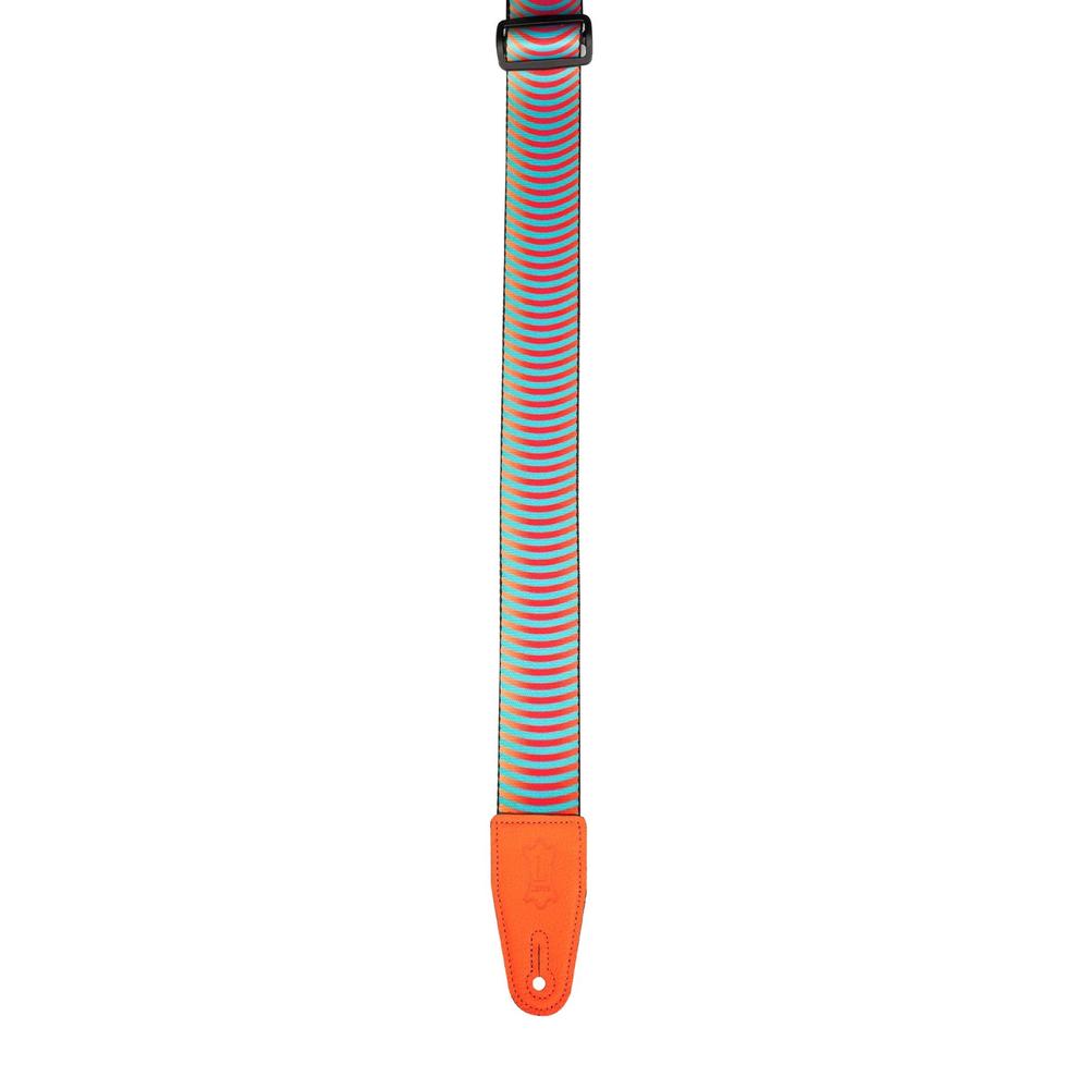 Levy Optical Illusion Series Poly Guitar Strap in Orange Sonic Boom