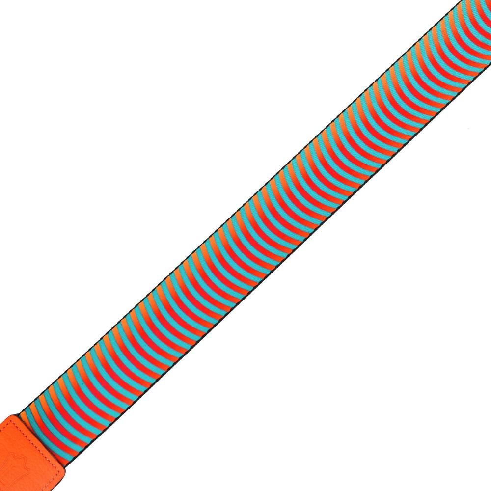 Levy Optical Illusion Series Poly Guitar Strap in Orange Sonic Boom
