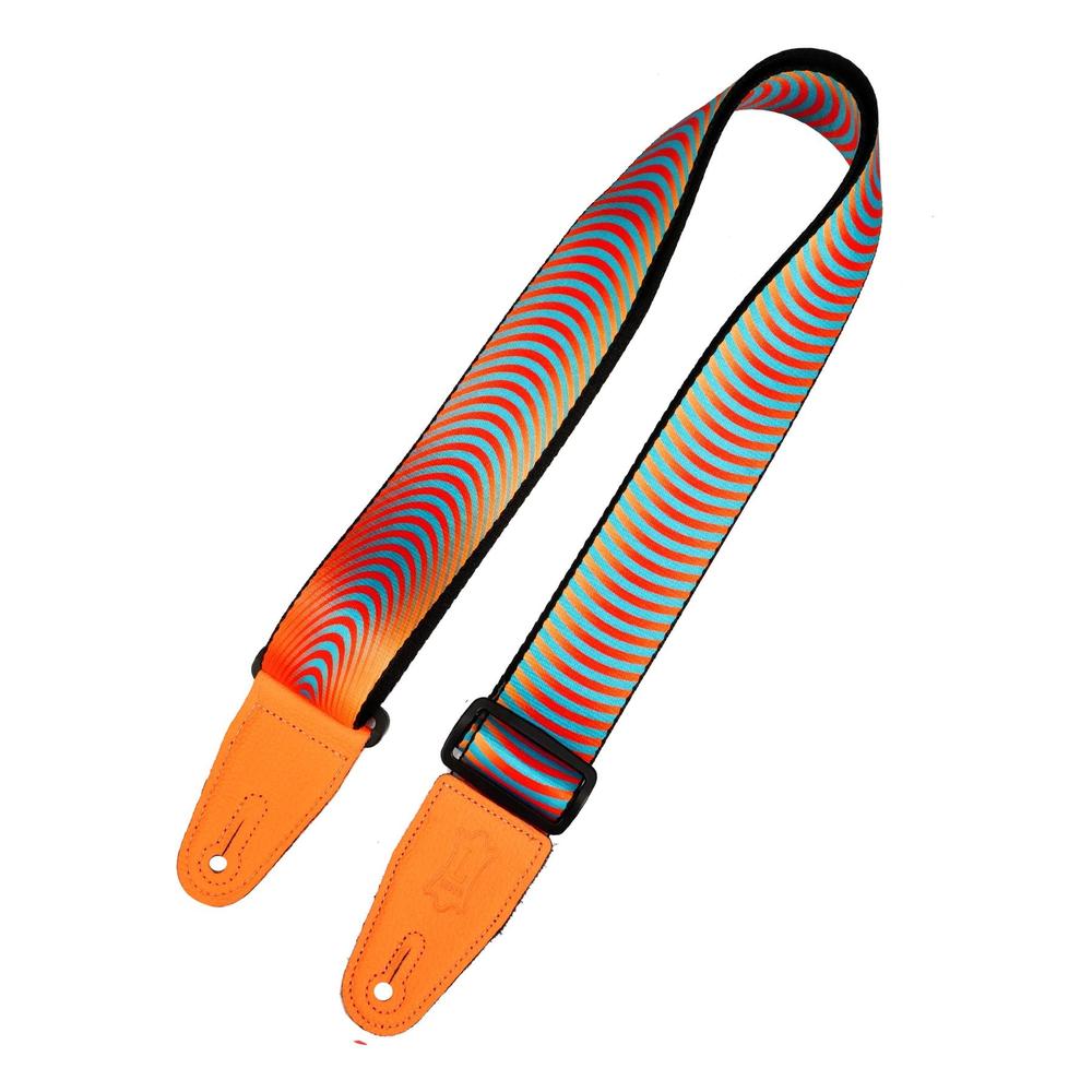 Levy Optical Illusion Series Poly Guitar Strap in Orange Sonic Boom